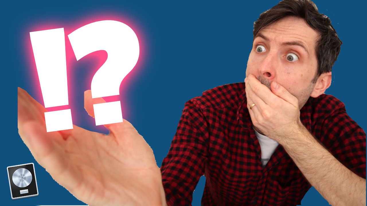 Video thumbnail of Richard Pryn looking shocked at a glowing !? beside the Logic Pro icon