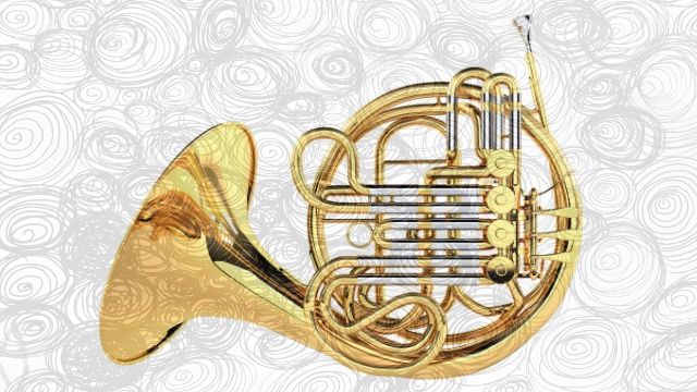 The French Horn - one of the instruments in the brass family