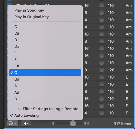 How To Change The Key Of A Loop In Logic Pro X - Choose a different key