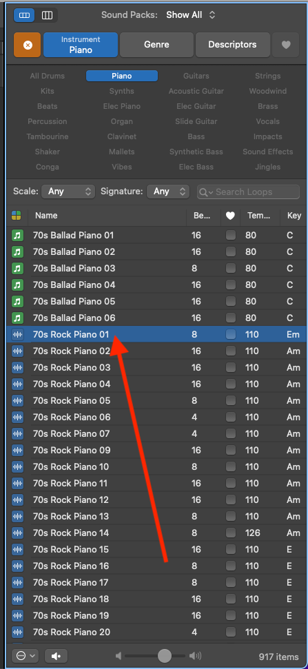 How To Change The Key Of A Loop In Logic Pro X - Choose your preferred loop