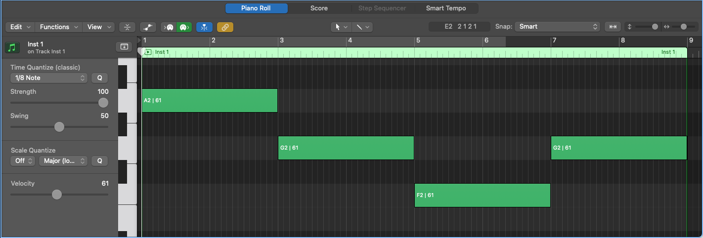 How to write a bassline using the root notes of a chord progression