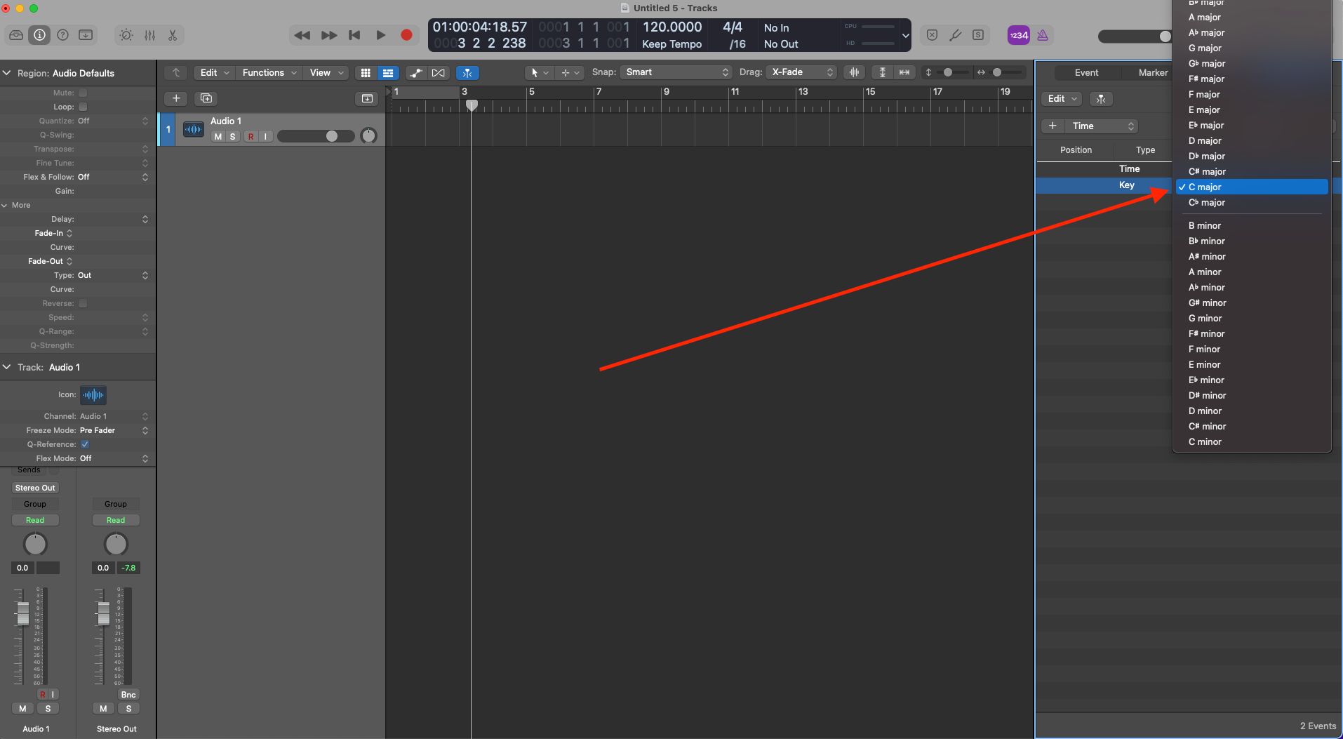 Set the Key Signature of Your Project - Choose your desired Key signature