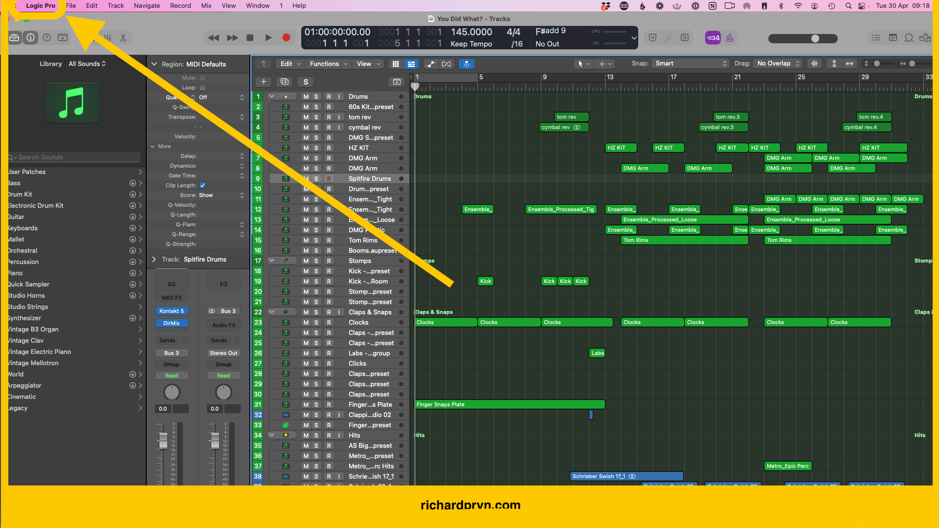 1. How to auto-assign track colours in Logic - Logi Pro