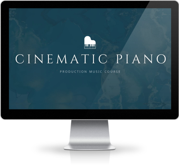 Cinematic Piano course shown on a desktop screen