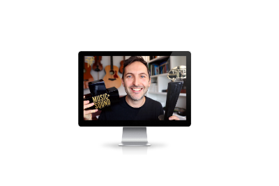 Trailer Music for Beginners course shown on a desktop screen